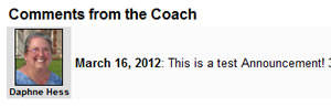 Coach Comments